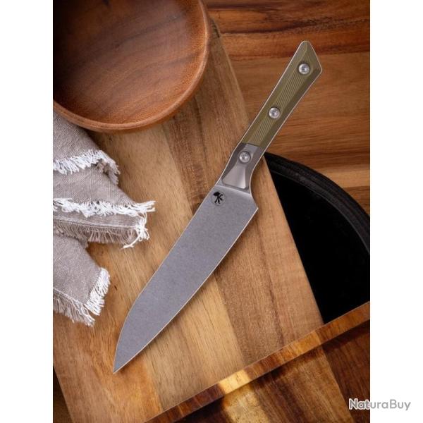 Couteau Fixe Microtech Utility Lame Acier M390MK Manche G10 Vert OD �tui Feutre MCT3400B10OD