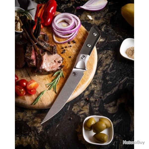 Couteau Fixe Microtech Boning Lame Acier M390MK Manche G10 Noir �tui Feutre Made In USA MCT3100B10BK