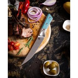 Couteau Fixe Microtech Boning Lame Acier M390MK Manche G10 Bleu &Eacute;tui Feutre Made In USA MCT3100B10CA