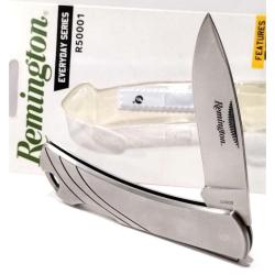 Couteau Pliant Remington Everyday Lame Acier 420J2 Manche Inox Argent Lockback R50001C