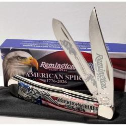 Couteau Remington Trapper 250th Anniversary Lame Acier Inox Manche Os Blanc Slip Joint USA R337WB
