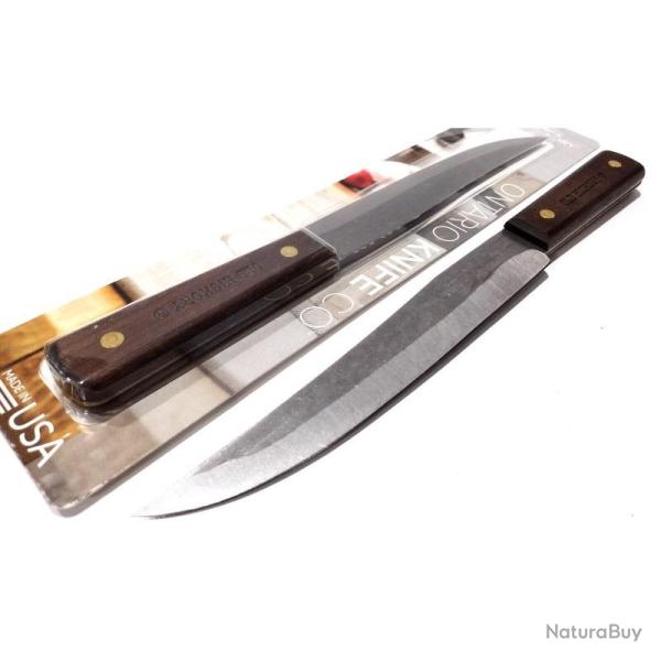 Couteau de Cuisine Old Hickory Slicing Knife Lame Acier Carbone Manche Hickory Marron USA OH758