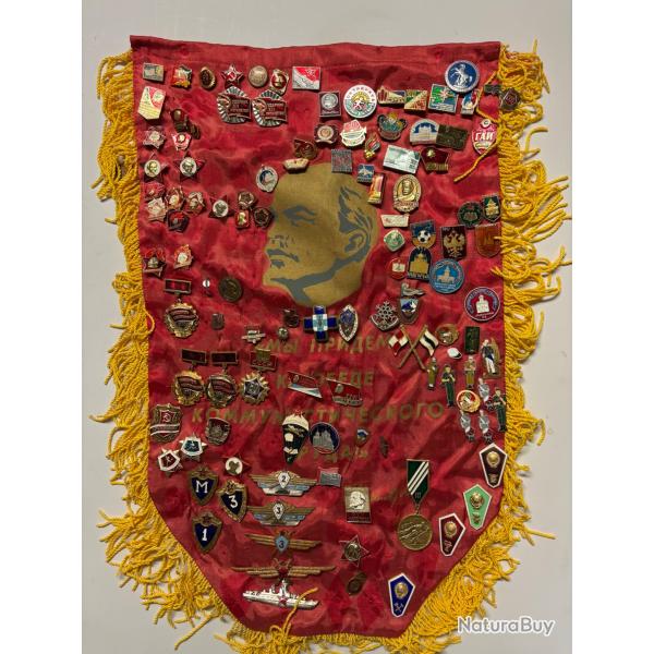 Grand fanion sovi�tique URSS L�nine - Collection d'insignes et m�dailles