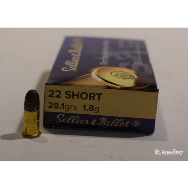 lot 250 crtouches 22 short sellier bellot, 28,1grains round nose