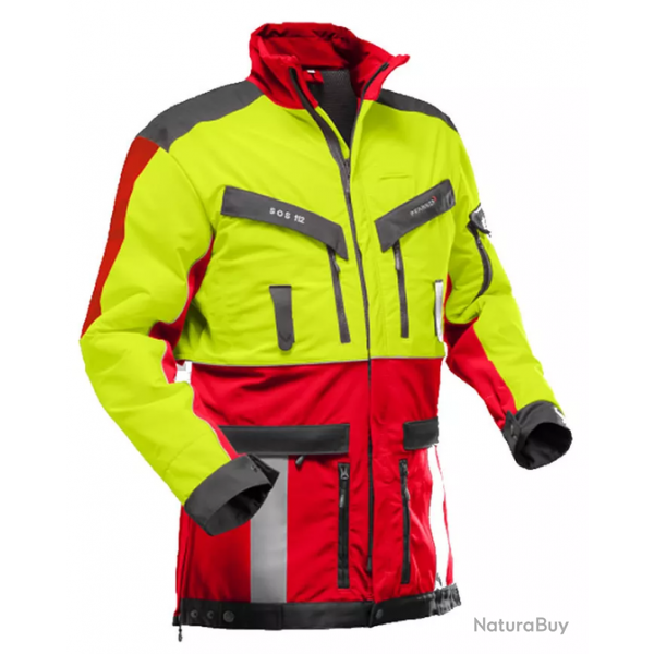 Veste Pfanner stretch air hunting Rouge jaune fluo taille L
