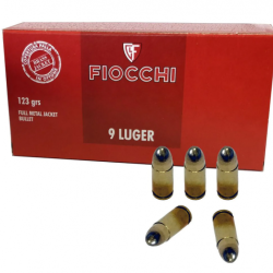 Cartouches Fiocchi cal 9 mm FMJ 123gr
