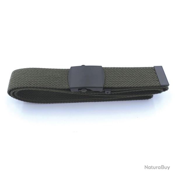 Ceinture sangle Opex en toile de coton 140 x 3,2 cm ajustable - Vert arm�e