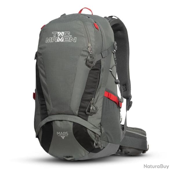 Sac � dos 30 L Tac Maven Mars nylon ripstop et polyester YKK - Gris cendre
