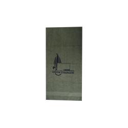 Serviette militaire Opex en coton 50 x 100 cm au logo du k&eacute;pi - Vert arm&eacute;e