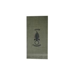 Serviette militaire Opex en coton 50 x 100 cm avec marquage texte - Vert arm&eacute;e