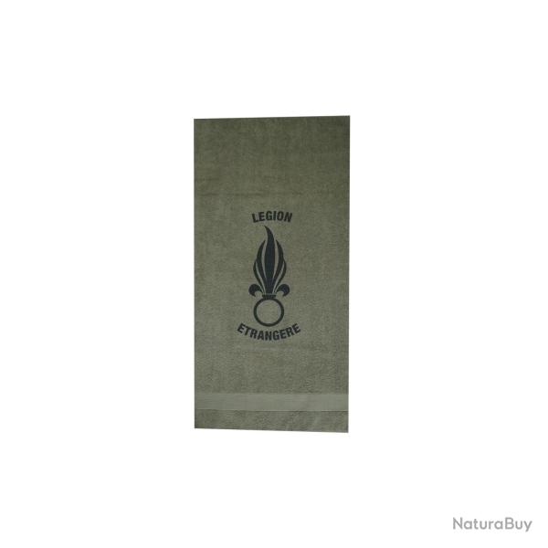 Serviette militaire Opex en coton 50 x 100 cm avec marquage texte - Vert arm�e