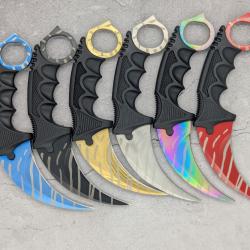 Lot de 6 Couteaux Karambit Tiger Tooth CS:GO/CS2 IRL - Lames aff&ucirc;t&eacute;es en acier inox - R&eacute;pliques 1/1