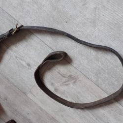 Tr&egrave;s rare bretelle de fusil Vetterli suisse avec boucle &agrave; ardillon pour r&eacute;glage
