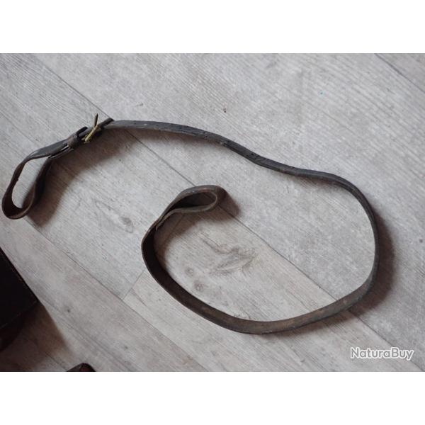 Tr�s rare bretelle de fusil Vetterli suisse avec boucle � ardillon pour r�glage