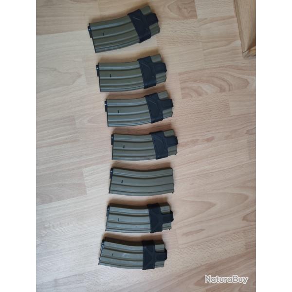 Lot de 7 Chargeurs hi cap lancer tactical tan en m�tal