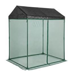 Abri de protection pour plantes en plein air 150 x 130 x 90 cm avec porte zipp&eacute;e facile acc&egrave;s style