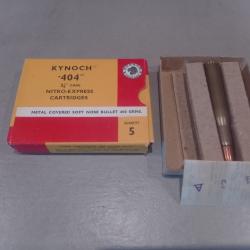 Belle bo&icirc;te kynoch avec 1 munition correspondante de 404 NITRO ESPRESS