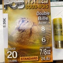 Vente flash ! Cartouches fob RX steel sous bois 8/6 acier cal.20