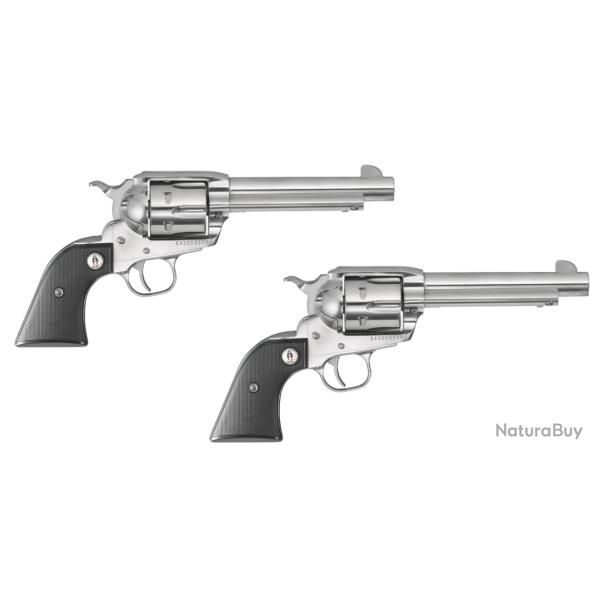 Promo Paire de Revolver Ruger Vaquero SASS - Cal. 45 Colt - Inox