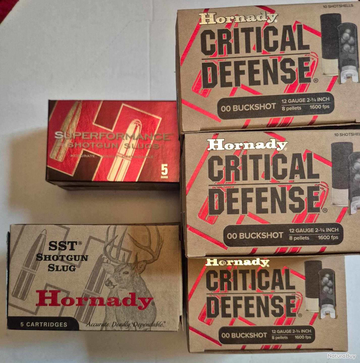 Calcabre Lot 110 cartouches Calibre 12 Hornady 12/70- 80 CRITICAL DEFENSE ...
