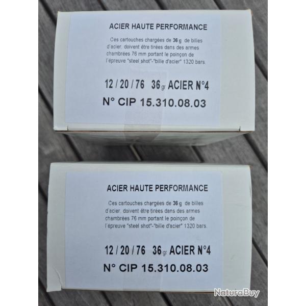 Lot 50 cartouches Mary Arm Acier - Cal.12/76 - 36gr Acier num�ro 4