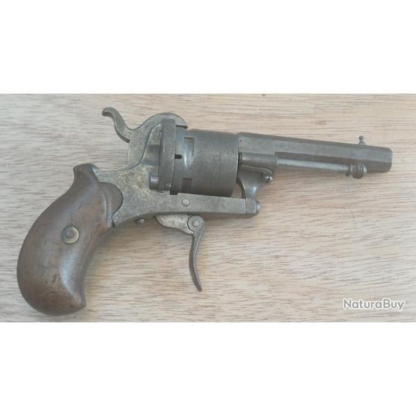 Rare revolver de poche "The Guardian American 1878" Li�ge - Cal. 7mm � broche - 5 coups - cat. D