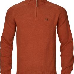 PULLOVER HARKILA VINCENT MERINO DEMI-ZIPPE COLORIS BOMBAY BROWN TAILLE M NEUF