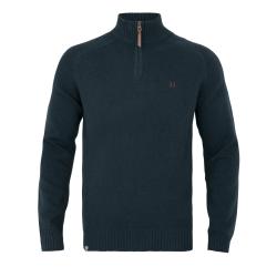 PULLOVER HARKILA VINCENT MERINO DEMI-ZIPPE COLORIS DARK NAVY TAILLE XL NEUF