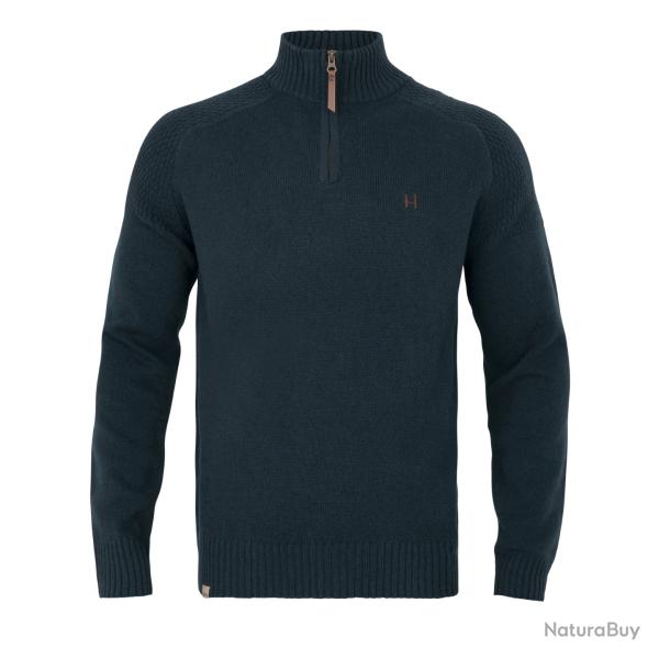 PULLOVER HARKILA VINCENT MERINO DEMI-ZIPPE COLORIS DARK NAVY TAILLE XL NEUF