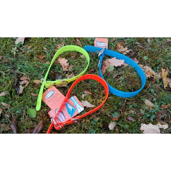 Lot de 3 colliers  souples Biothane  40/ 50 cm