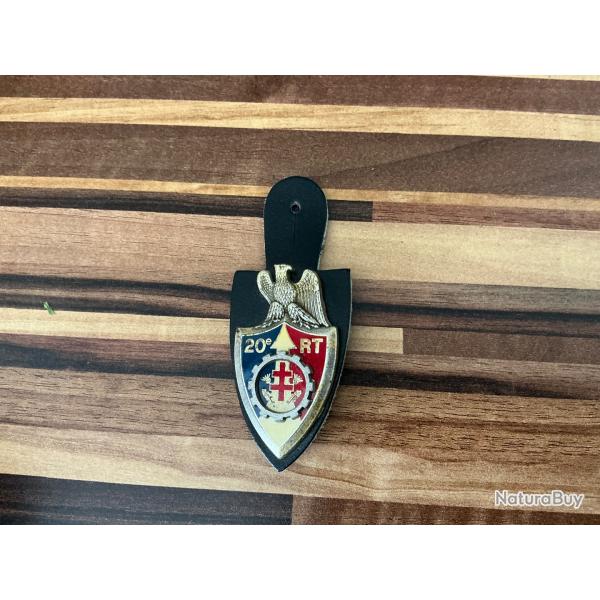 Insigne / Pucelle du 20e R�giment du Train - Drago Paris G 2959 - Avec cuir noir