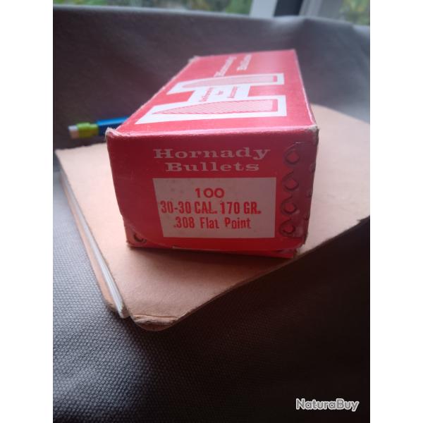 100 Ogives Hornady 308 170gr flat point