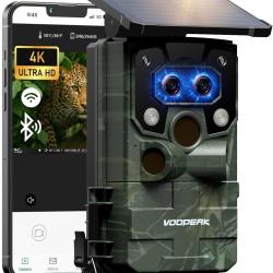 Cam&eacute;ra de Chasse 4K HD WiFi Solaire SIM Batterie 4400mAh 60MP Etanche IP66 30fps IR Vision Nocturne