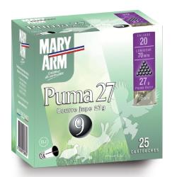 LOT DE 100 CARTOUCHES MARY PUMA CAL 20X70 BOURRE A JUPE 27GR N&deg;5