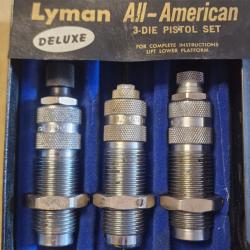 Jeu de 3 outils LYMAN "All American Deluxe" cal. 45 COLT - SUPER OCCAZ HILMAR !!!