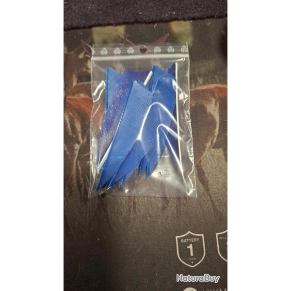 Plumes Shield unies 3" d'occasion par 12 - Bleu