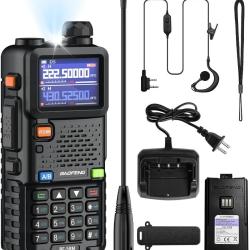 Talkie Walkie 8W UHF/VHF Radio FM Double Bande Batterie 2500mAh 999 Canaux CTCSS/DCS Licence Requise