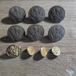 Lot Boutons Am&eacute;ricain V&ecirc;tement Militaria WW2 US 1939/1945