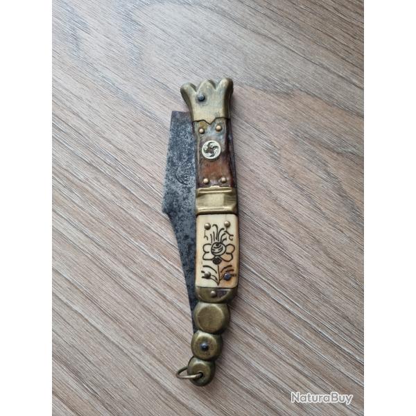 ancien couteau pliant navaja a queue de crotale