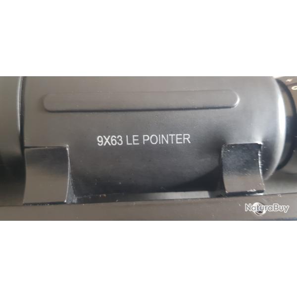 Lunette hutte 9x63 le pointer mont�e sur rail amortisseur