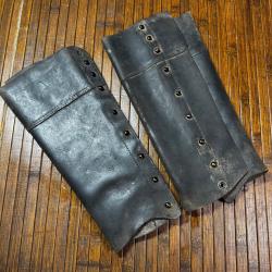 Paire de gu&ecirc;tres en cuir noir officier fran&ccedil;ais WW1 14 18 1914 1918