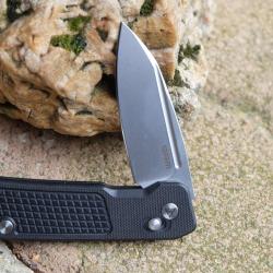 Couteau SRM Scout Lame Drop Point Acier 14C28N Bead Blast Manche G10 Noir Ambi-Lock 7229-G8 - Z