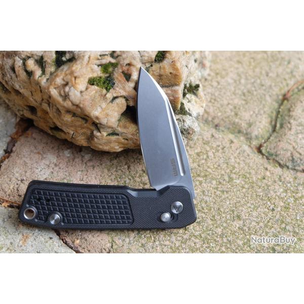 Couteau SRM Scout Lame Drop Point Acier 14C28N Bead Blast Manche G10 Noir Ambi-Lock 7229-G8 - Z