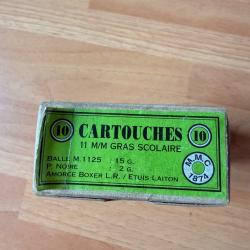 Munition 11mm Poudre Noire fusil gras, scolaires