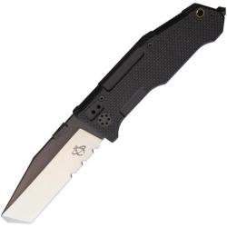 Couteau Mantis Folding Pry II Dentel&eacute; Lame Acier S30V Combo Manche G10 Noir Linerlock MAN72AS