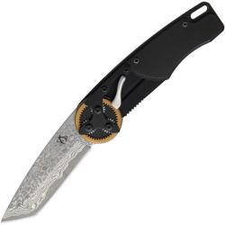 Couteau Pliant Mantis Gearhead Tanto Lame Damas Manche Aluminium Noir Linerlock MAN2027T