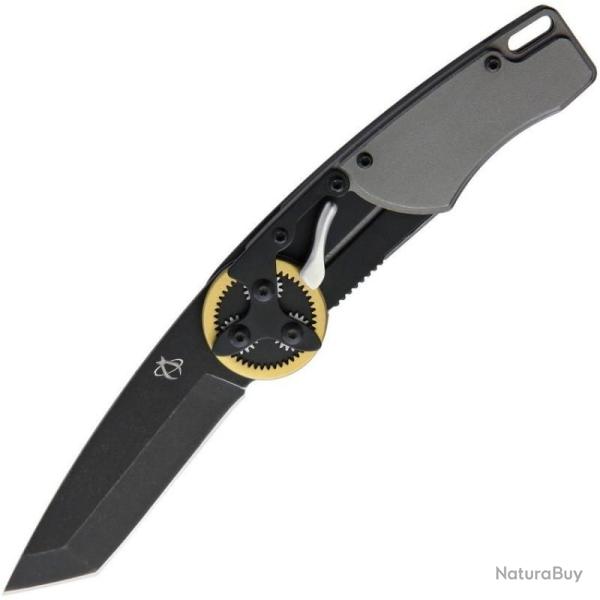 Couteau Pliant Mantis Gearhead Tanto Lame Acier 440C Manche Aluminium Gris Linerlock MAN2026T