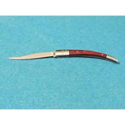 Couteau Pliant Rite Edge Spanish Fruit Knife Lame Acier Inox Manche Pakkawood Rouge Slip Joint