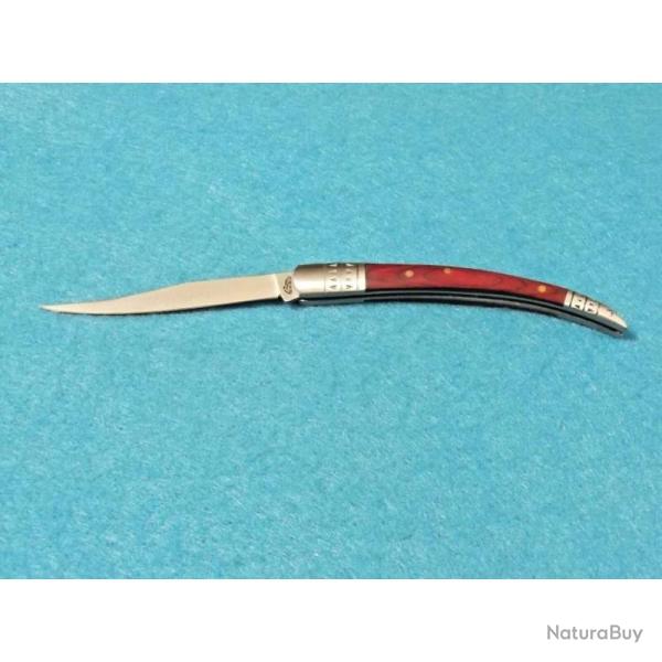 Couteau Pliant Rite Edge Spanish Fruit Knife Lame Acier Inox Manche Pakkawood Rouge Slip Joint
