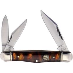 Couteau Pliant Rough Rider Whittler Lame Acier Inox Manche Imitation &Eacute;caille Marron Slip Joint